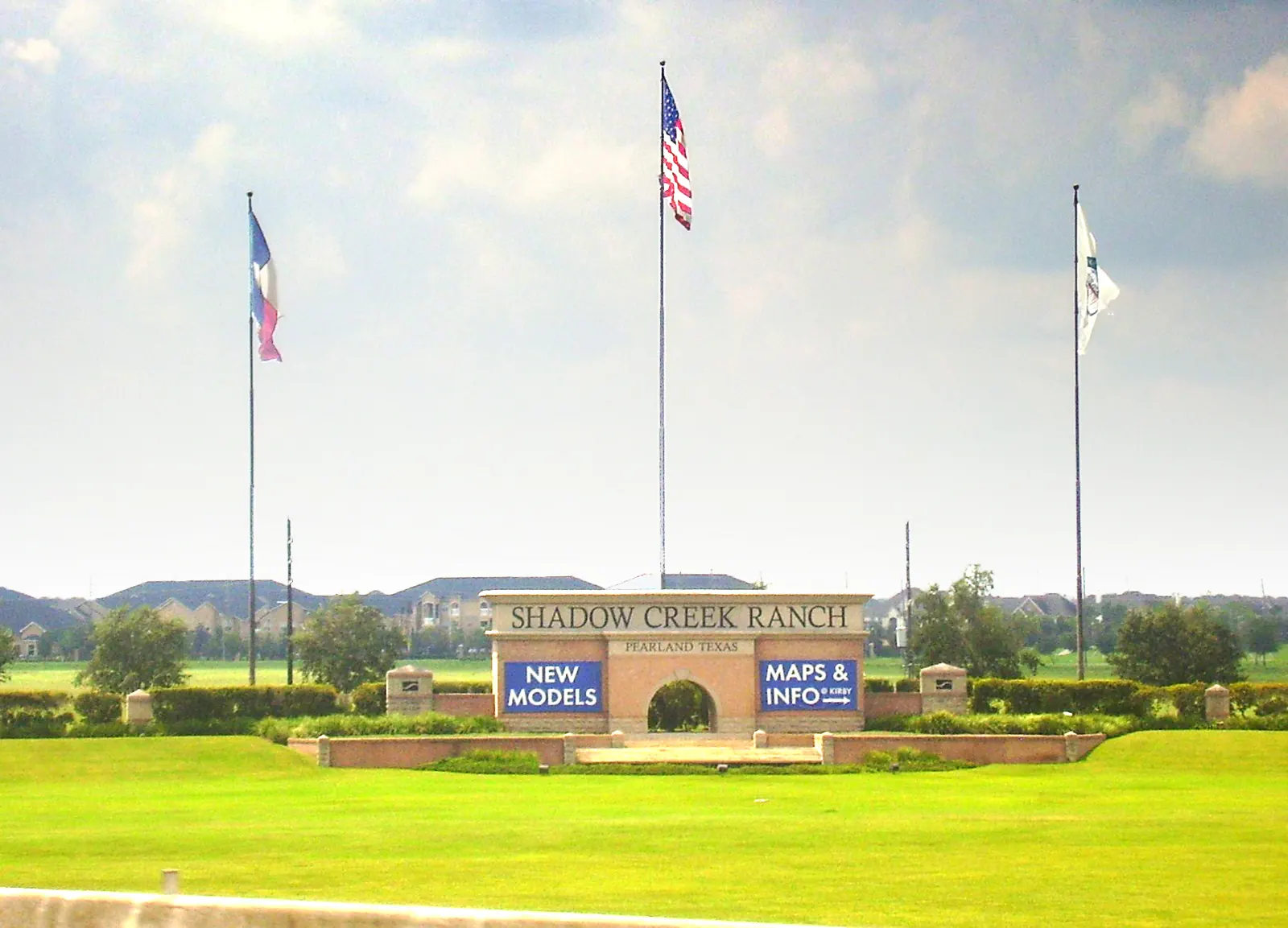 Shadow Creek Ranch entrance in Pearland, Texas